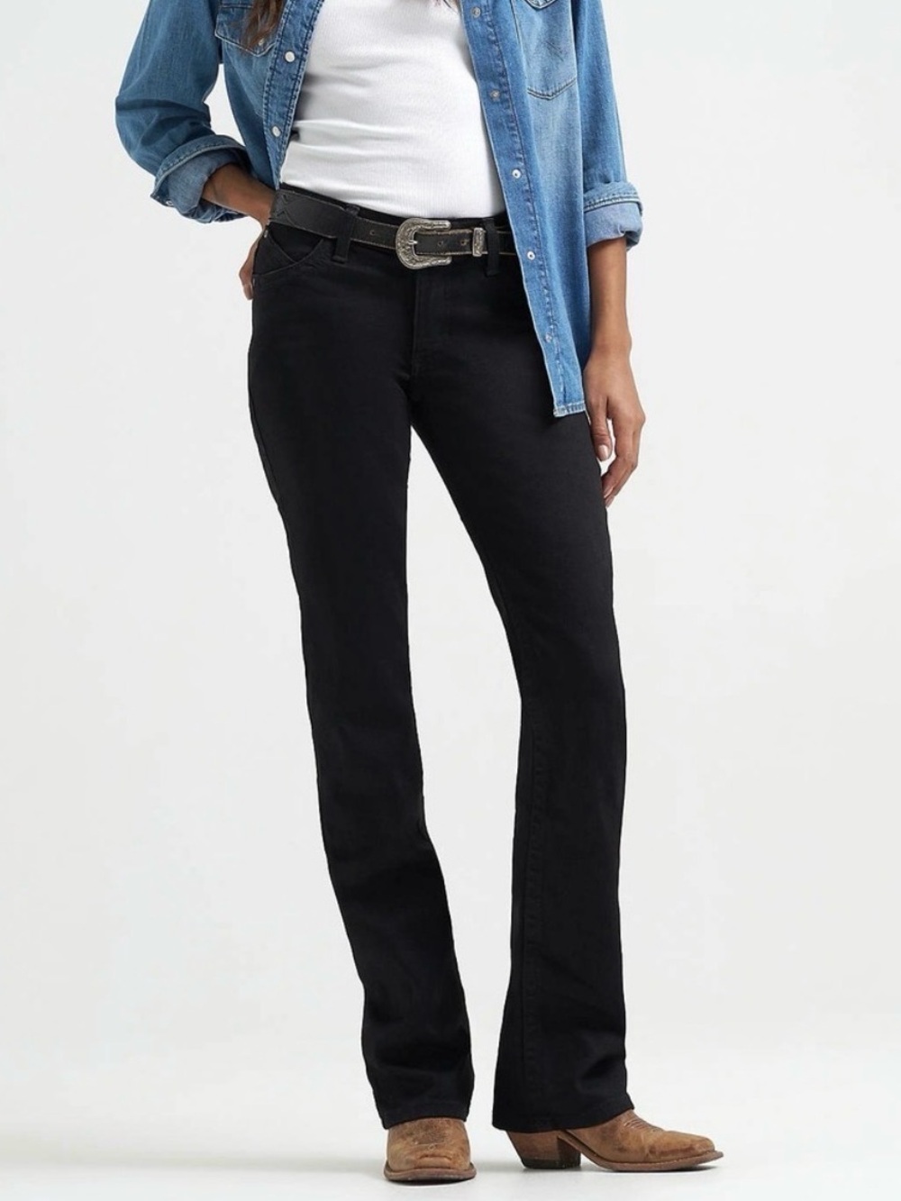 NEW Wrangler Women's 27x36 Willow Bootcut Ultimate Riding Jeans Black Western - Picture 2 of 10